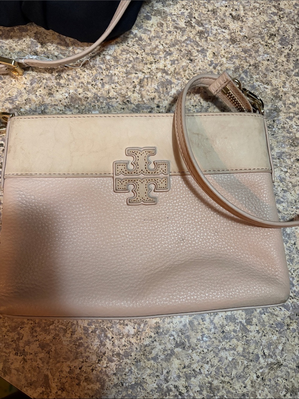 Tory Burch Blush Two-Tone Leather Crossbody